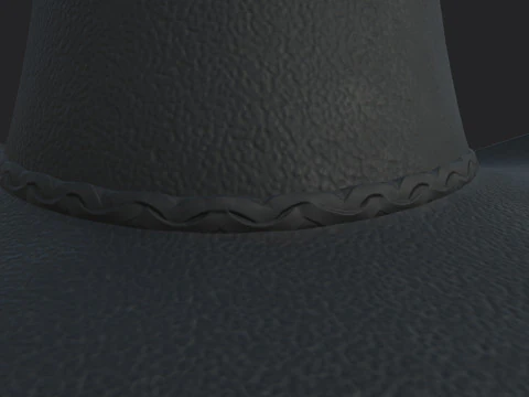Black Cowboy Hat 3D Model