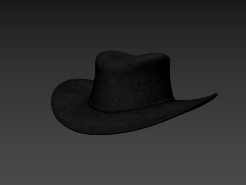 Black Cowboy Hat 3D Модель