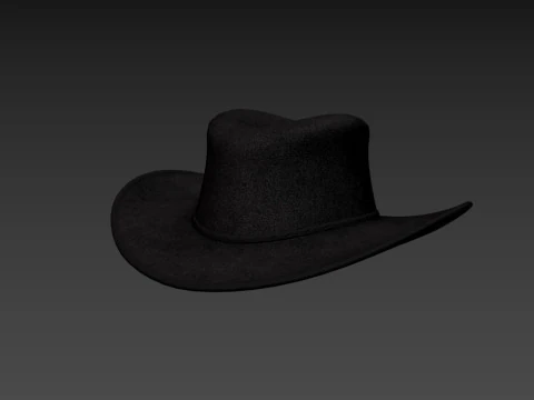 Black Cowboy Hat 3D Model