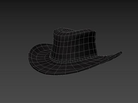Black Cowboy Hat 3D Модель
