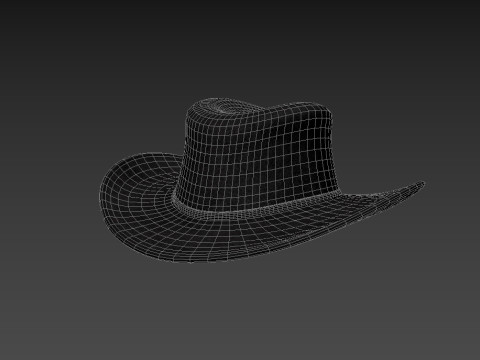 Black Cowboy Hat 3D Модель
