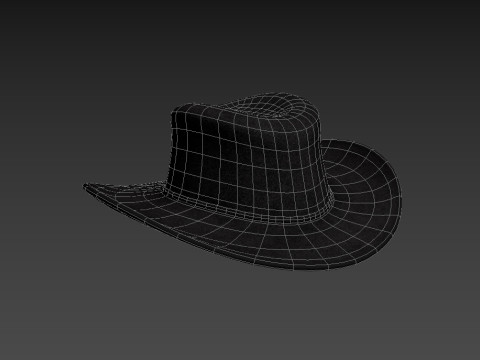 Black Cowboy Hat 3D Модель