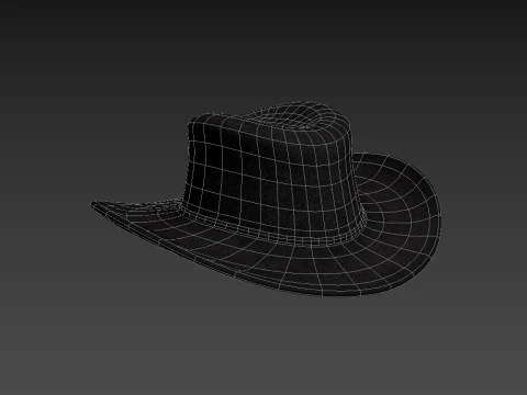 Black Cowboy Hat 3D Model