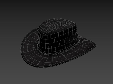 Black Cowboy Hat 3D Модель
