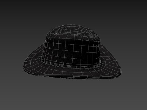 Black Cowboy Hat 3D Модель