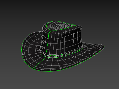 Black Cowboy Hat 3D Модель