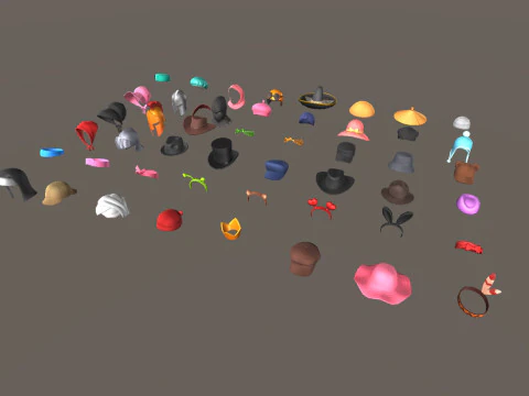 만화 모자 팩 Vol 3 3D 모델