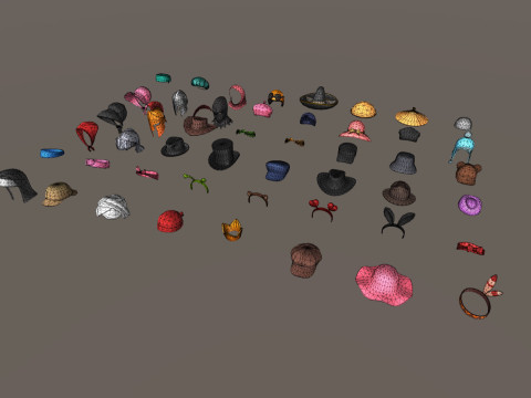 Cartoon Hats Pack Vol 3 3D Модель
