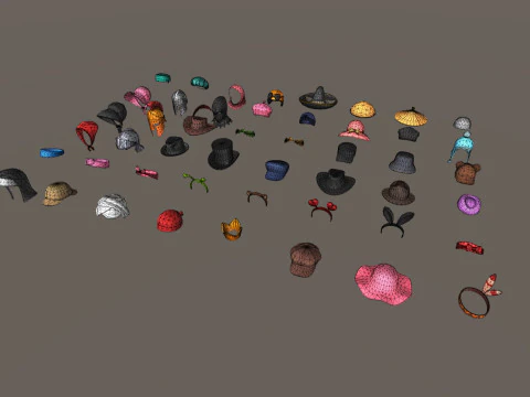 Cartoon Hats Pack Vol 3 3D Model