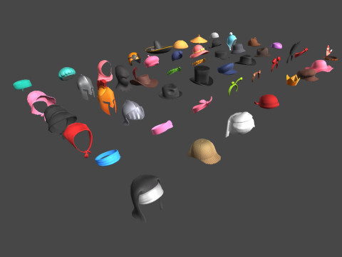 Cartoon Hats Pack Vol 3 3D Модель