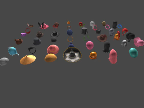 Cartoon Hats Pack Vol 3 3D Model