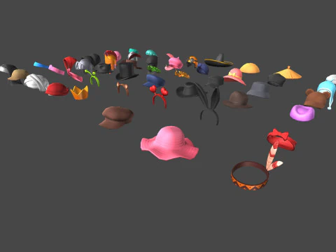 Cartoon Hats Pack Vol 3 3D Model