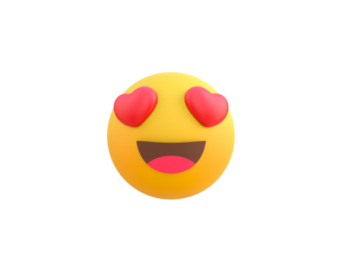 Heart Eyes Emoji 3D Model