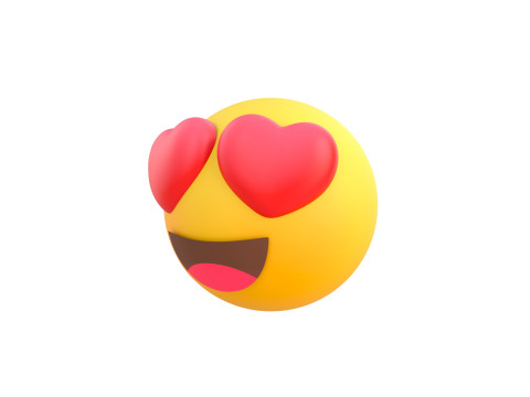 Heart Eyes Emoji 3D Model