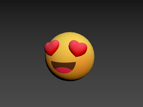 Heart Eyes Emoji 3D Model