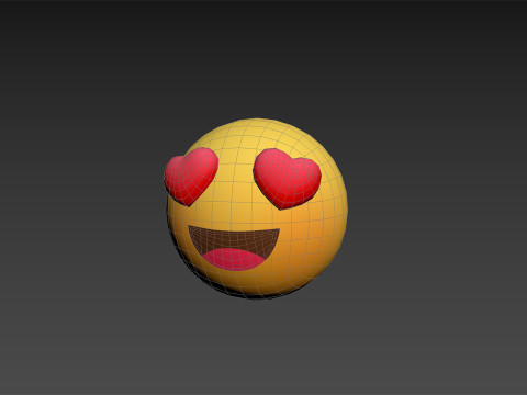 Heart Eyes Emoji 3D Model