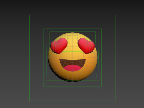Heart Eyes Emoji 3D Model