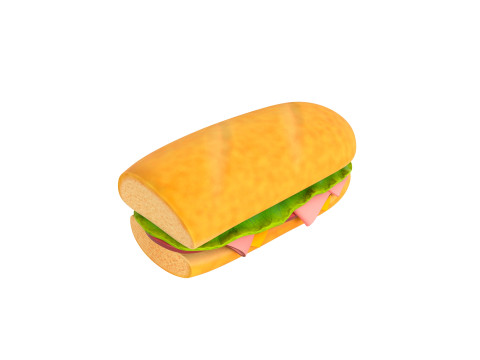 Submarine Sandwich 3D Model