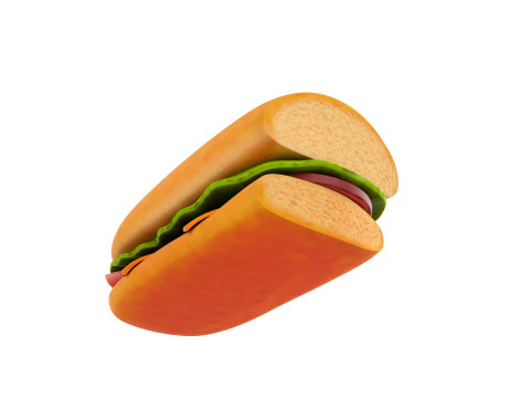 Submarine Sandwich 3D Model