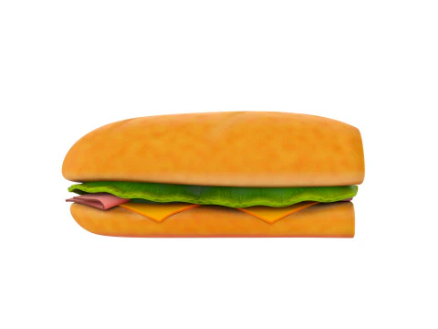 Submarine Sandwich 3D Model