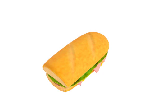 Submarine Sandwich 3D Model