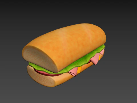 Submarine Sandwich 3D Model