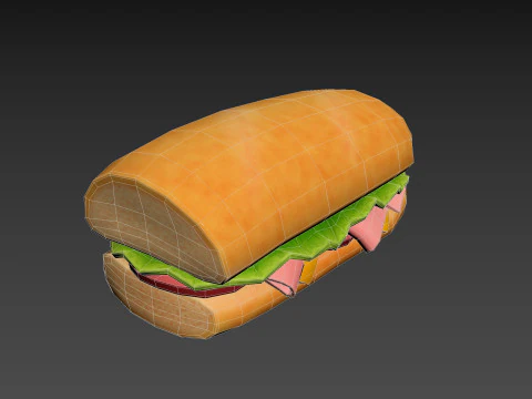 Submarine Sandwich 3D Model