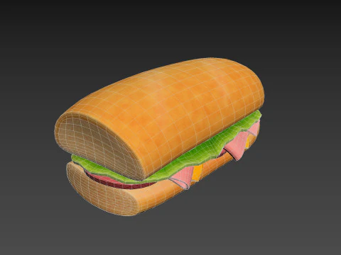 Submarine Sandwich 3D Model