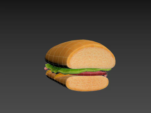 Submarine Sandwich 3D Model