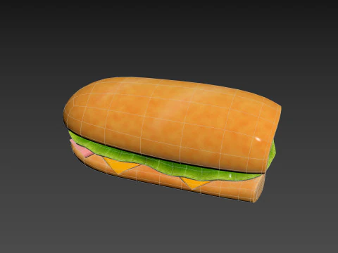 Submarine Sandwich 3D Model