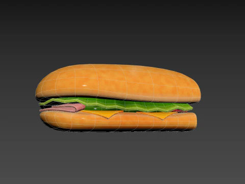 Submarine Sandwich 3D Model