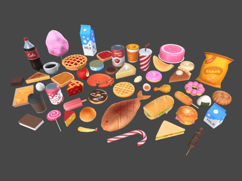 Low Poly Food Pack Vol 3 3D मॉडल