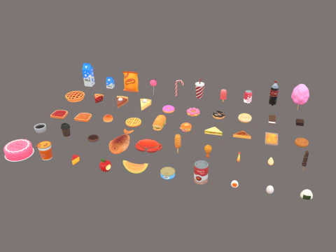 Low Poly Food Pack Vol 3 3D Model