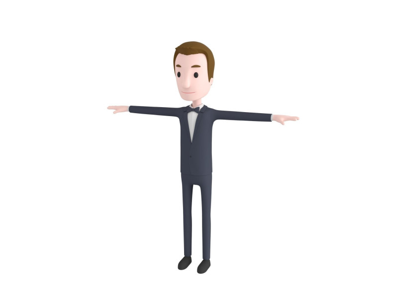 CartoonMan045 Groom 3D Model .c4d .max .obj .3ds .fbx .stl .blend 