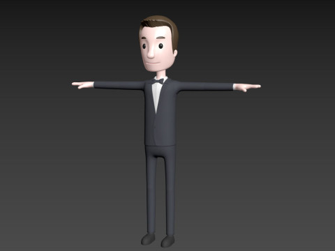 CartoonMan045 Groom 3D Model
