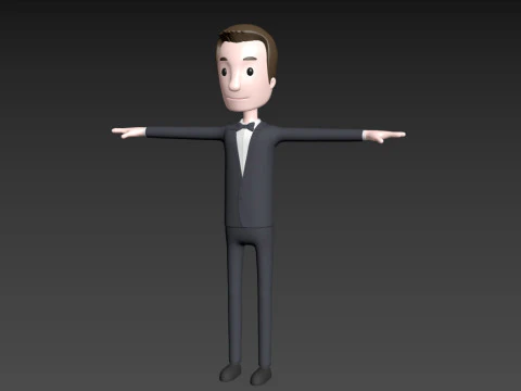 CartoonMan045 Groom 3D Model
