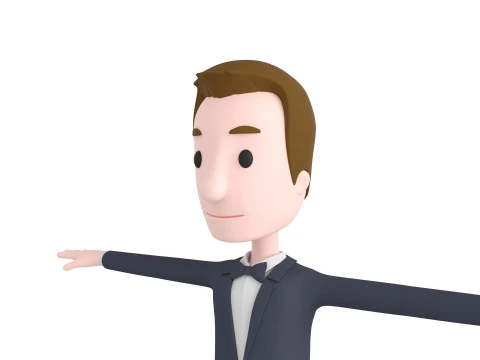 CartoonMan045 Groom 3D Model