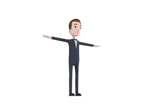CartoonMan045 Groom 3D Model