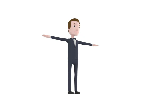 CartoonMan045 Groom 3D Model