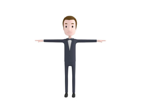 CartoonMan045 Groom 3D Model