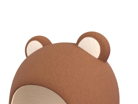 Cappello di peluche orso Modello 3D