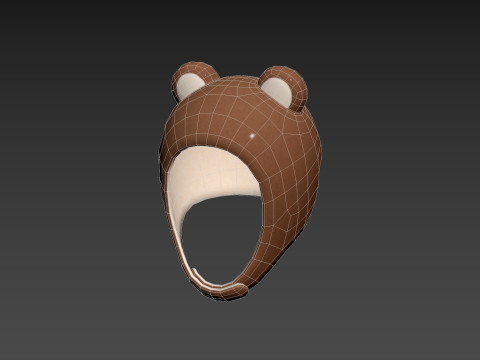 Bear Plush Hat 3D Модель