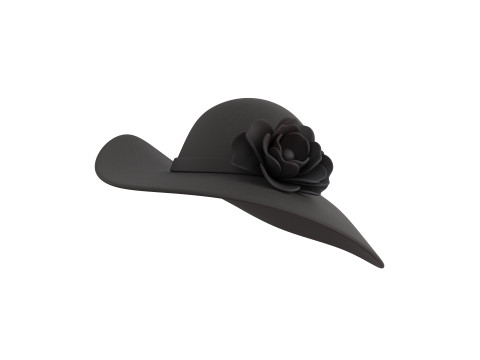 Black Flower Hat 3D मॉडल
