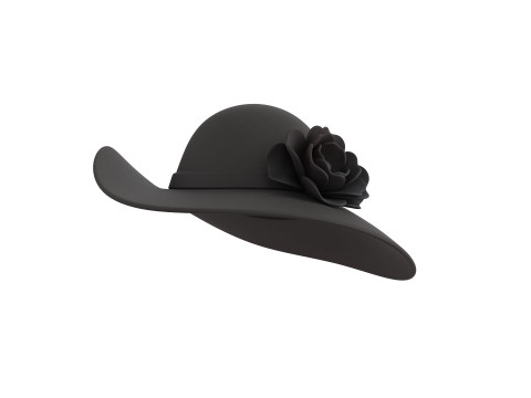 Black Flower Hat Modelo 3D