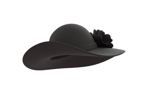 Black Flower Hat Modelo 3D