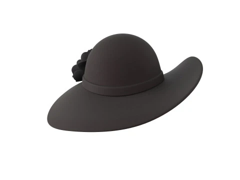 Black Flower Hat 3D Model