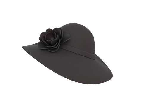 Black Flower Hat Modelo 3D