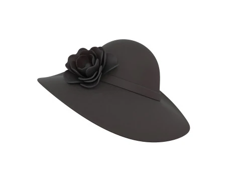 Black Flower Hat 3D Model