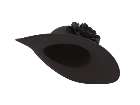 Black Flower Hat Modelo 3D