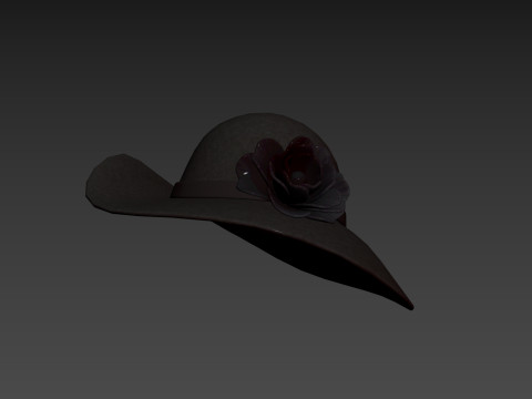 Black Flower Hat Modelo 3D